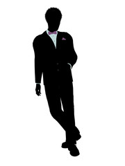 African American Man in a Tuxedo Silhouette