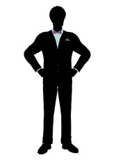 African American Man in a Tuxedo Silhouette