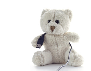 Teddy bear on neutral background
