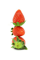 Stack of three strawberries