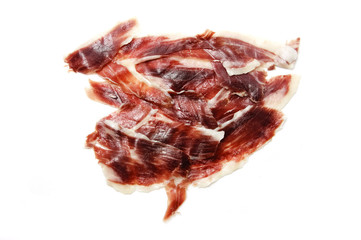 isolated serrano ham