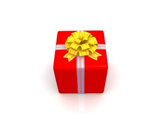 Red gift isolated on white background