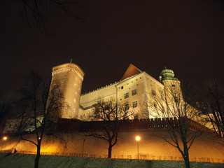 Obraz premium Wawel Hill by night - Krakow