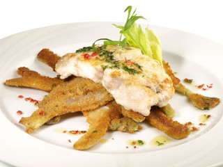 Seeteufel auf Fenchelgemüse