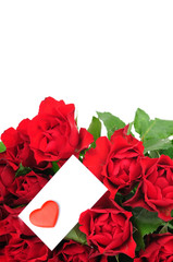 Roses bouquet and Valentine card