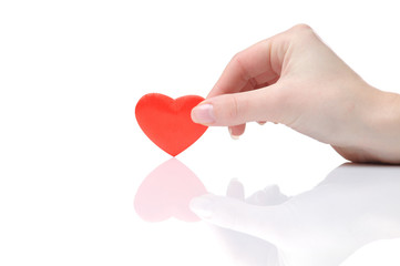 Valentine heart in female hand