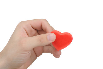 Fototapeta premium Valentine heart in male hand