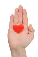 Obraz premium Valentine heart in male hand