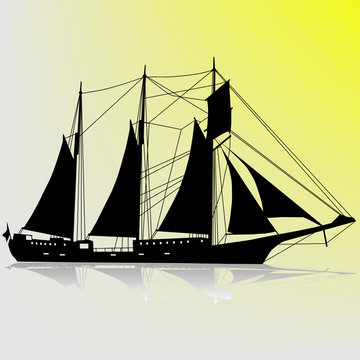 Sailing ship silhouettes