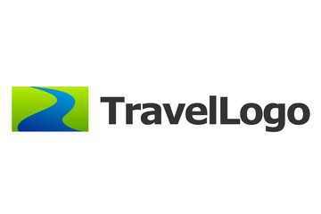 Travel agency logo: blue river