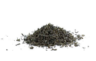 Green tea isolated on white