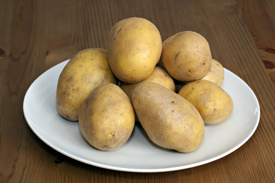 fresh potatoes on plate