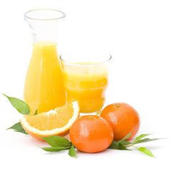 orange juice and some fresh fruits