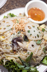 vietnamese food  bun xao stir fried rice noodles with vegetables