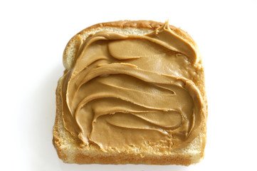 creamy peanutbutter on white bread