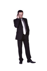 Businessman talking on a cell phone