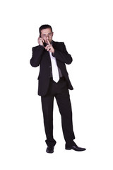 Obraz premium Mediterranean Man Talking on the Phone
