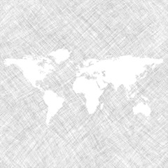 white world map over grunge stripes