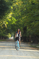 Woman riding a bicycle