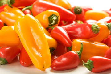 mixed peppers in three colors