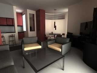 Naklejka na ściany i meble modern living room, 3d render