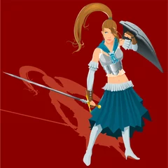 Rolgordijnen Ridders vrouwelijke strijder