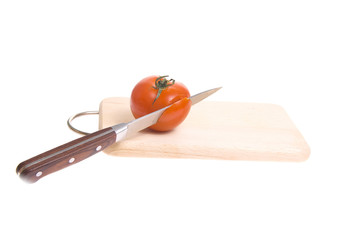 Tomatoes on cutting board