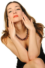 Fototapeta premium Portrait of the beautiful woman closeup