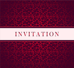 Invitation red ornament card