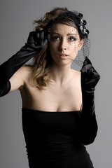 Stunning Brunette Model in Veil