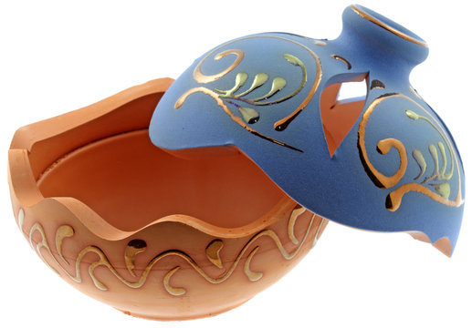 poterie marocaine diffuseur parfum fond blanc