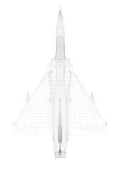 mirage 2000 filaire vue de dessus