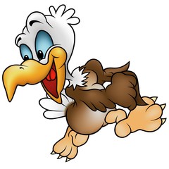 Bald Eagle - colored cartoon illustration