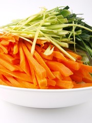 Vegetables cut up for frying