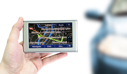 Gps in a man hand.