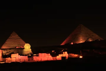 Fototapete Rund Les pyramides la nuit © Pascal06