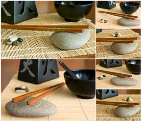 ustensilles chinois mosaique