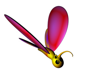 motyl żółto-różowy
