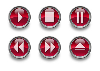 glänzende rote Buttons "Musik"