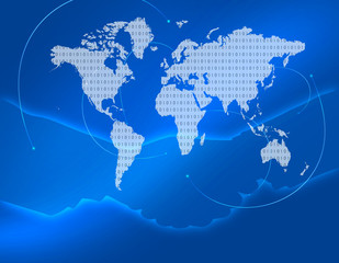 ワールドマップと握手