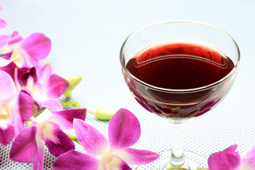 wine and orchid