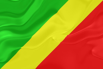 Fototapeta na wymiar Flag of Congo wavy