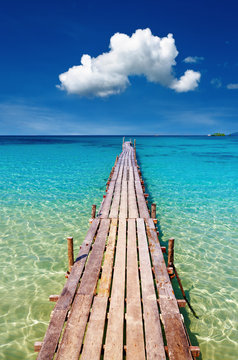 Fototapeta Wooden pier, Kood island, Thailand