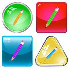 vector icons of pencil