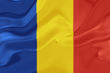 Flag of Romania wavy