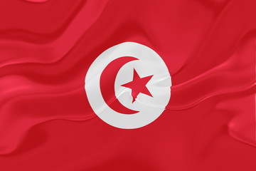 Flag of Tunisia wavy