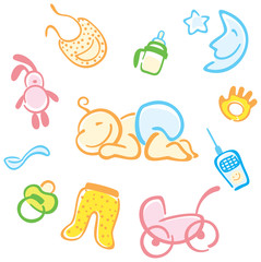 Fototapeta premium baby and his things