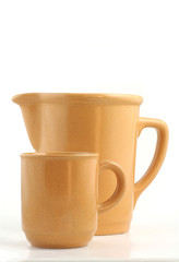 brown jug and mug