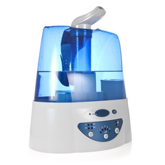 Humidifier with ionic air purifier isolated on white background
