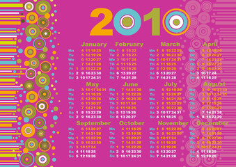 Pink calendar 2010